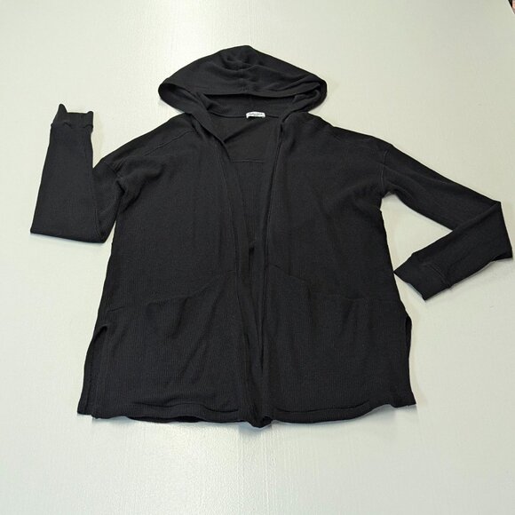 Splendid Size Small Open Black Hooded Cardigan - Picture 10 of 14